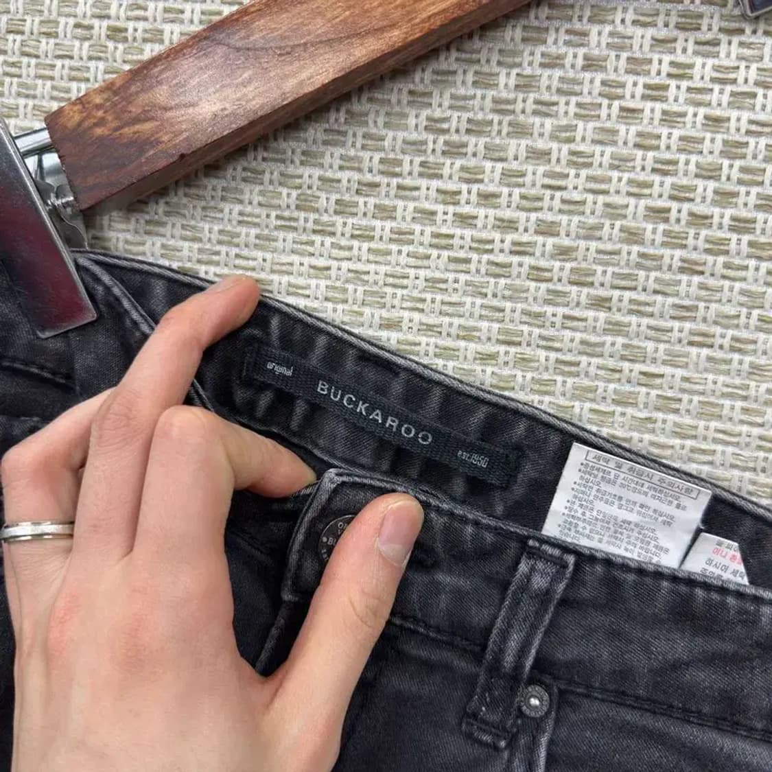 버커루 올드스쿨 블랙진 스판 데님 흑청바지 27인치 A01993 상품이미지4