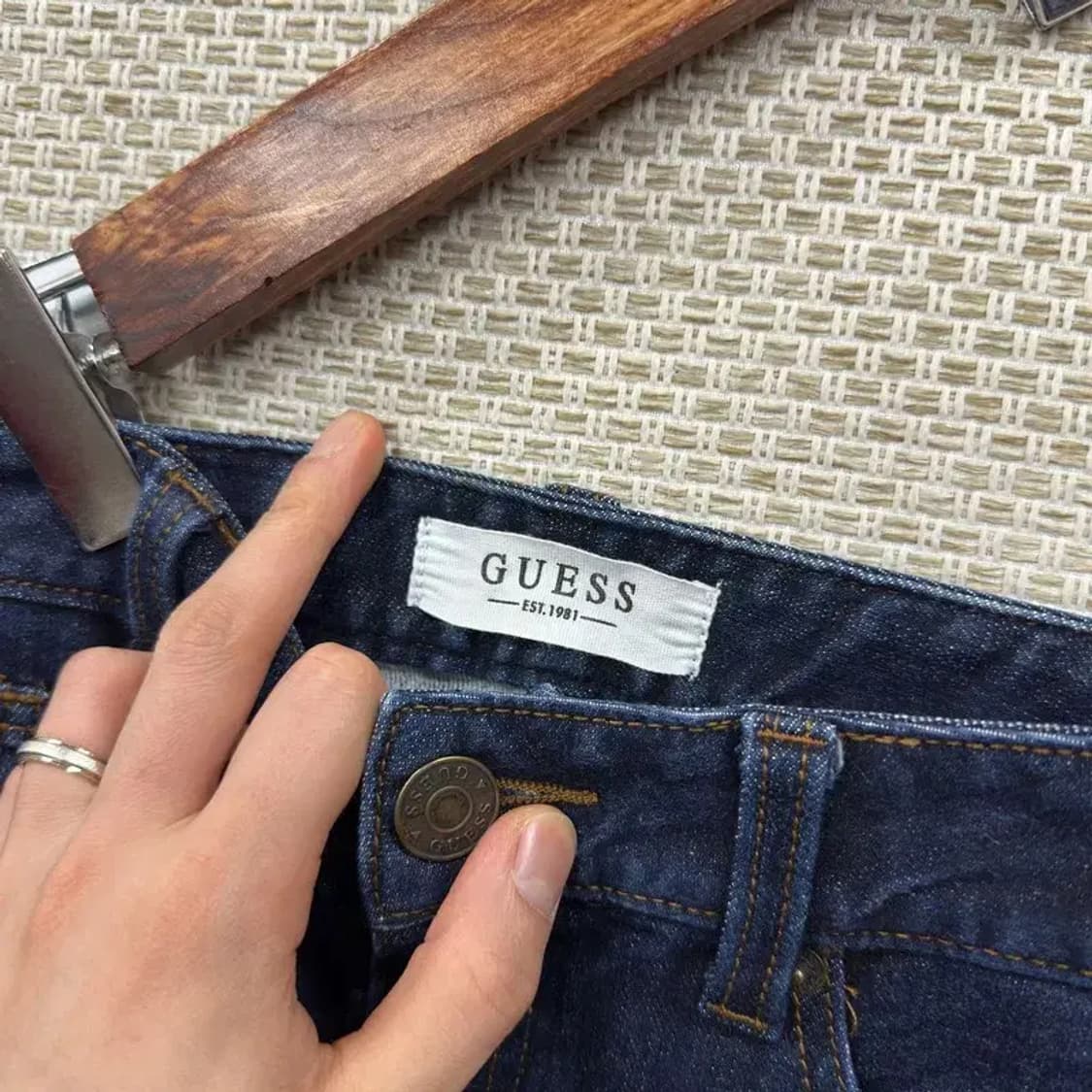 게스 로고 스판 데님 청바지 29인치 A01994 상품이미지4