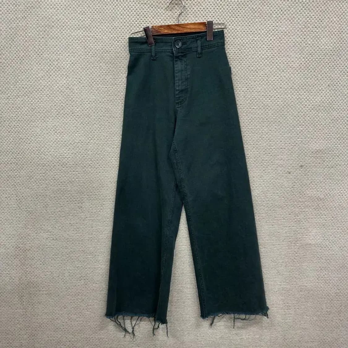 자라 ZARA 캐주얼 컷팅 와이드핏 그린 청바지 24인치 A01999 상품이미지1