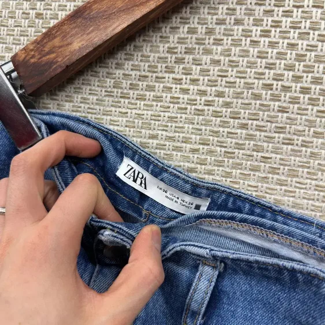 자라 ZARA 캐주얼 워싱 와이드핏 데님 청바지 26인치 A02001 상품이미지3