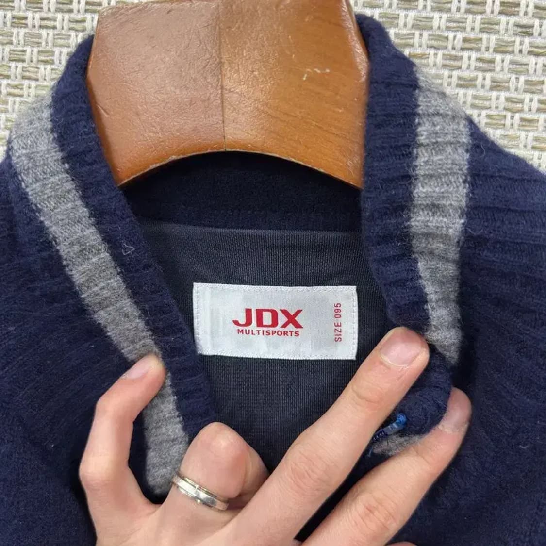 JDX 골프 자수로고 울 니트 집업 가디건 95 A02066 상품이미지3