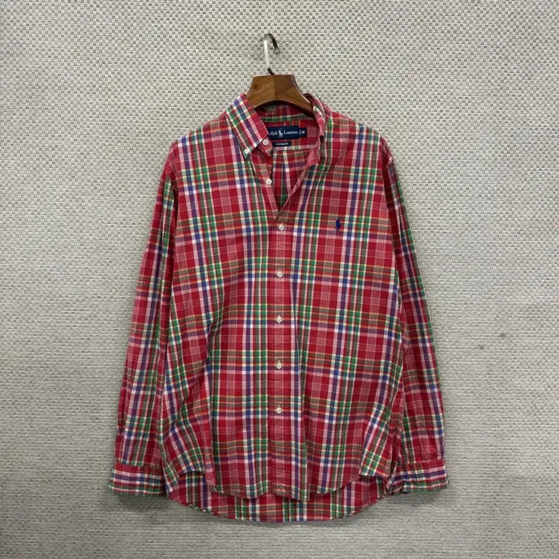 폴로 랄프로렌 캐주얼 자수로고 빈티지체크 셔츠 M A02130 상품이미지1