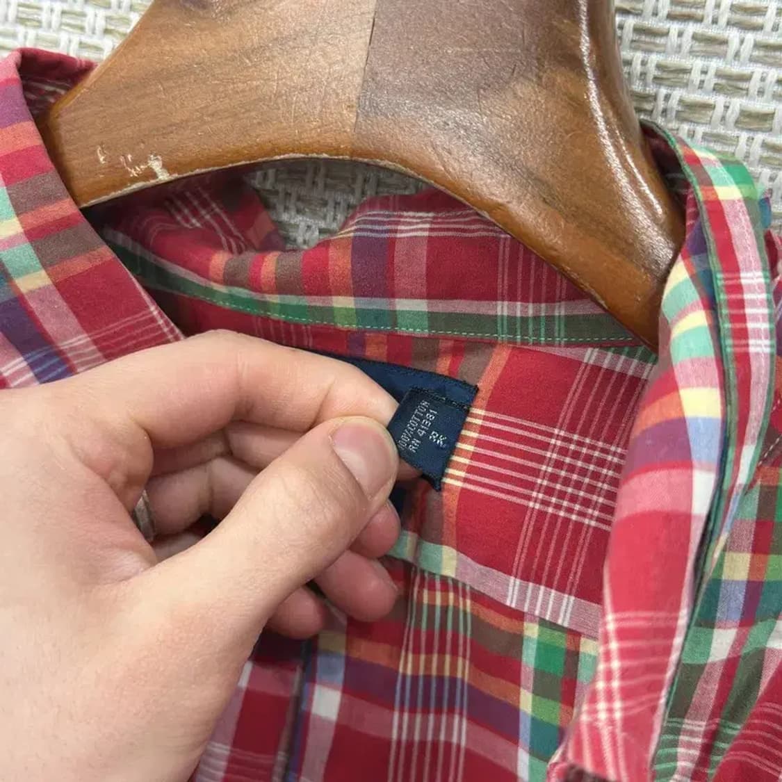 폴로 랄프로렌 캐주얼 자수로고 빈티지체크 셔츠 M A02130 상품이미지4