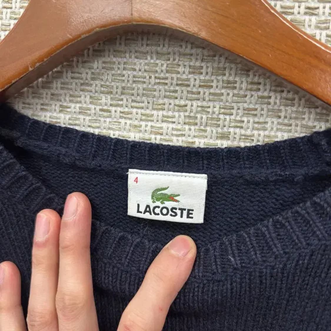 라코스테 캐주얼 패치로고 울 니트 스웨터 100 A02141 상품이미지3