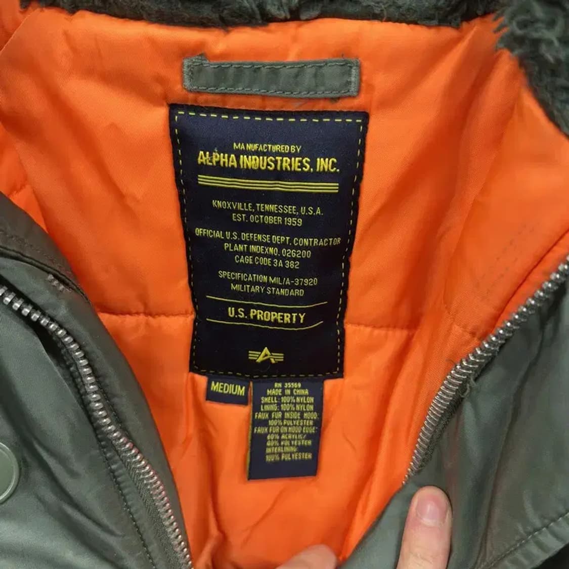 알파인더스트리스 N3-B 야상 패딩 M A02156 상품이미지3