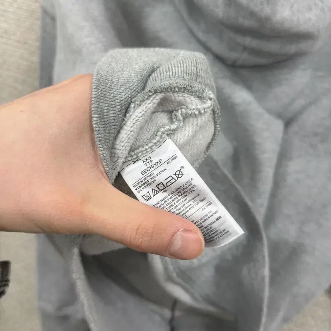 갭 GAP 캐주얼 무지 약기모 크롭 후드티 XXS A02299 상품이미지4