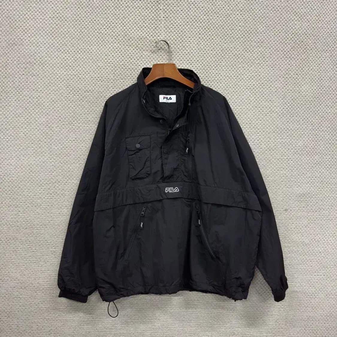 필라 캐주얼 센터로고 오버핏 아노락 반집업 바람막이 M A02286 상품이미지1