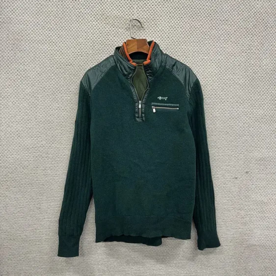 루이까스텔 골프 자수로고 방풍 반집업 울 니트 95 A02304 상품이미지1