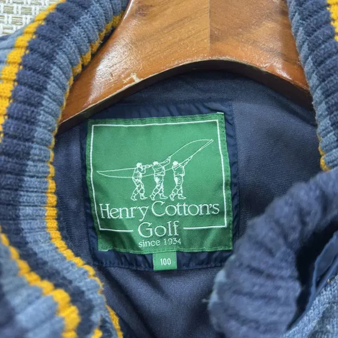 헨리코튼 골프 자수로고 방풍 울 니트 집업 가디건 100 A02384 상품이미지3