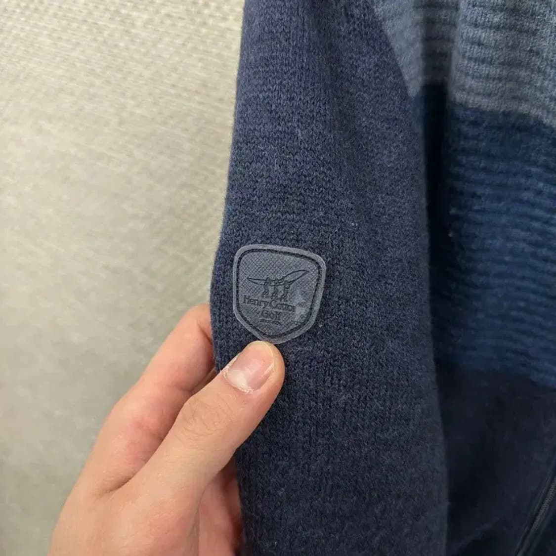 헨리코튼 골프 자수로고 방풍 울 니트 집업 가디건 100 A02384 상품이미지5