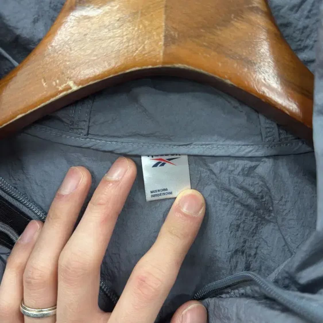 리복 캐주얼 패치로고 아노락 반집업 바람막이 S A02387 상품이미지3