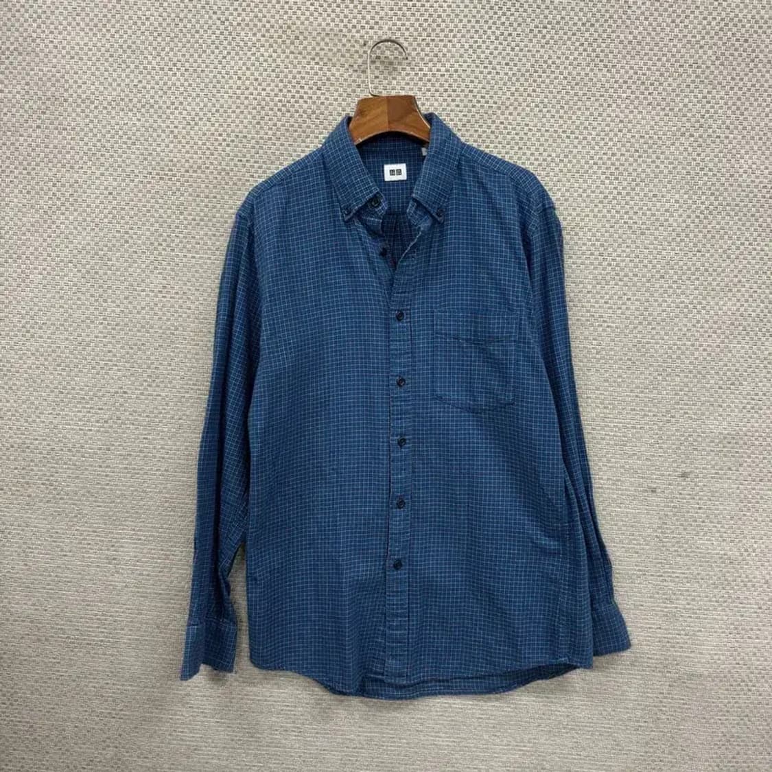 유니클로 캐주얼 체그 긴팔 셔츠 M A02454 상품이미지1