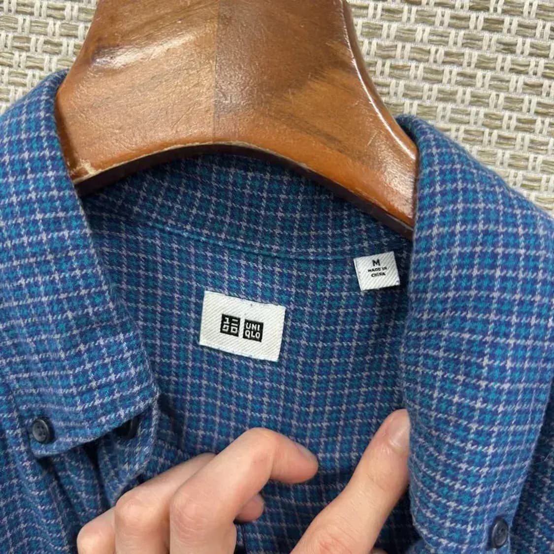 유니클로 캐주얼 체그 긴팔 셔츠 M A02454 상품이미지3