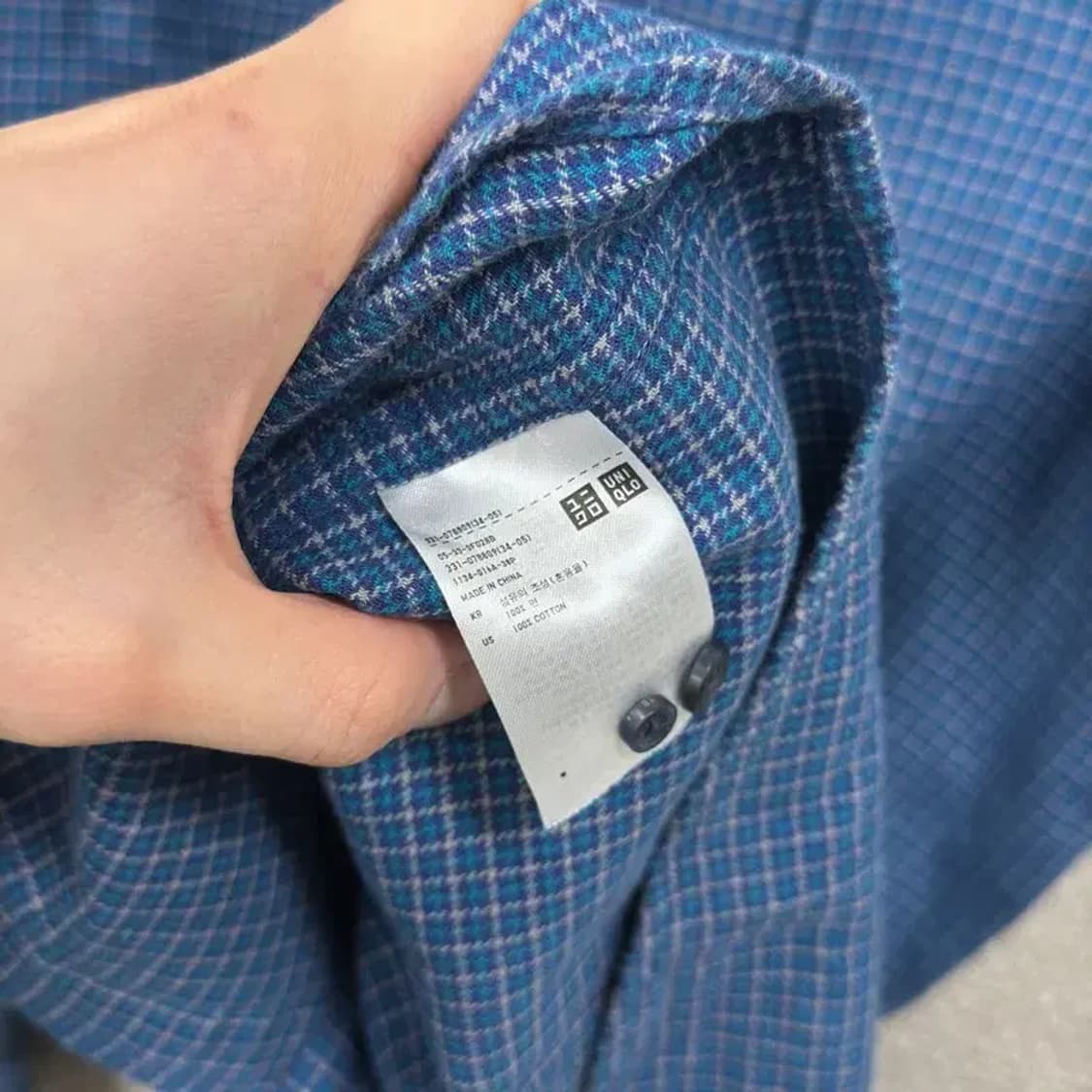 유니클로 캐주얼 체그 긴팔 셔츠 M A02454 상품이미지4