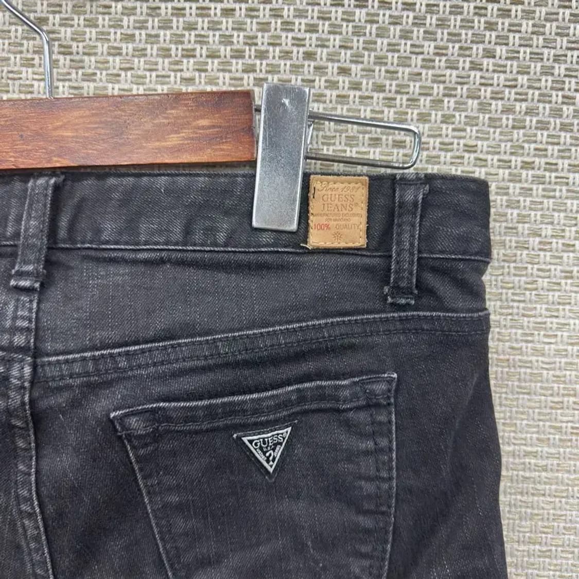 게스 로고 캐주얼 블랙진 스판 흑청바지 64 A02481 상품이미지3