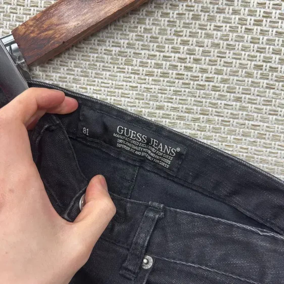 게스 로고 캐주얼 블랙진 스판 흑청바지 64 A02481 상품이미지4