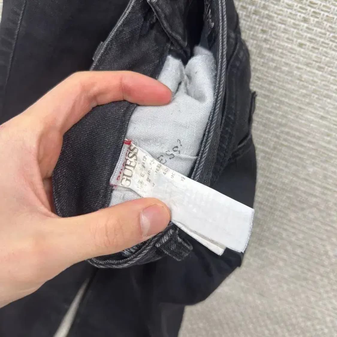 게스 로고 캐주얼 블랙진 스판 흑청바지 64 A02481 상품이미지5