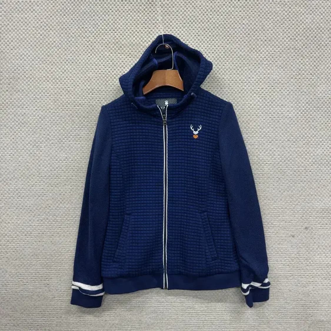 와이드앵글 골프 자수 와플 울 방풍 집업 90 A02528 상품이미지1