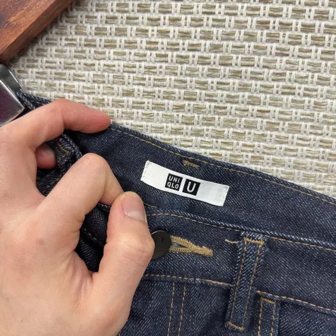 유니클로 U 르메르 셀비지 생지 데님 청바지 32인치 A02556 상품이미지4