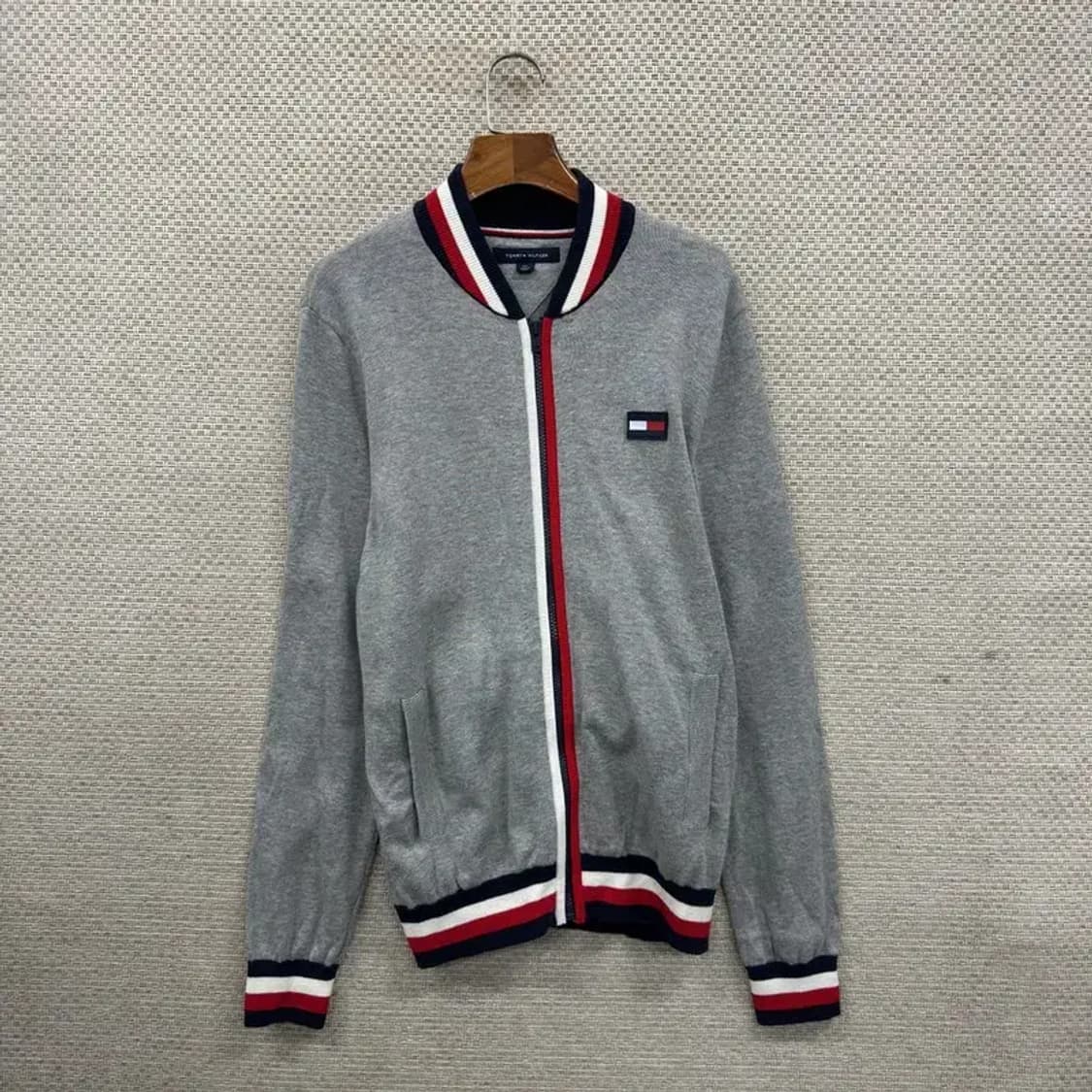 타미힐피거 캐주얼 패치로고 코튼 니트 집업 가디건 S A02544 상품이미지1