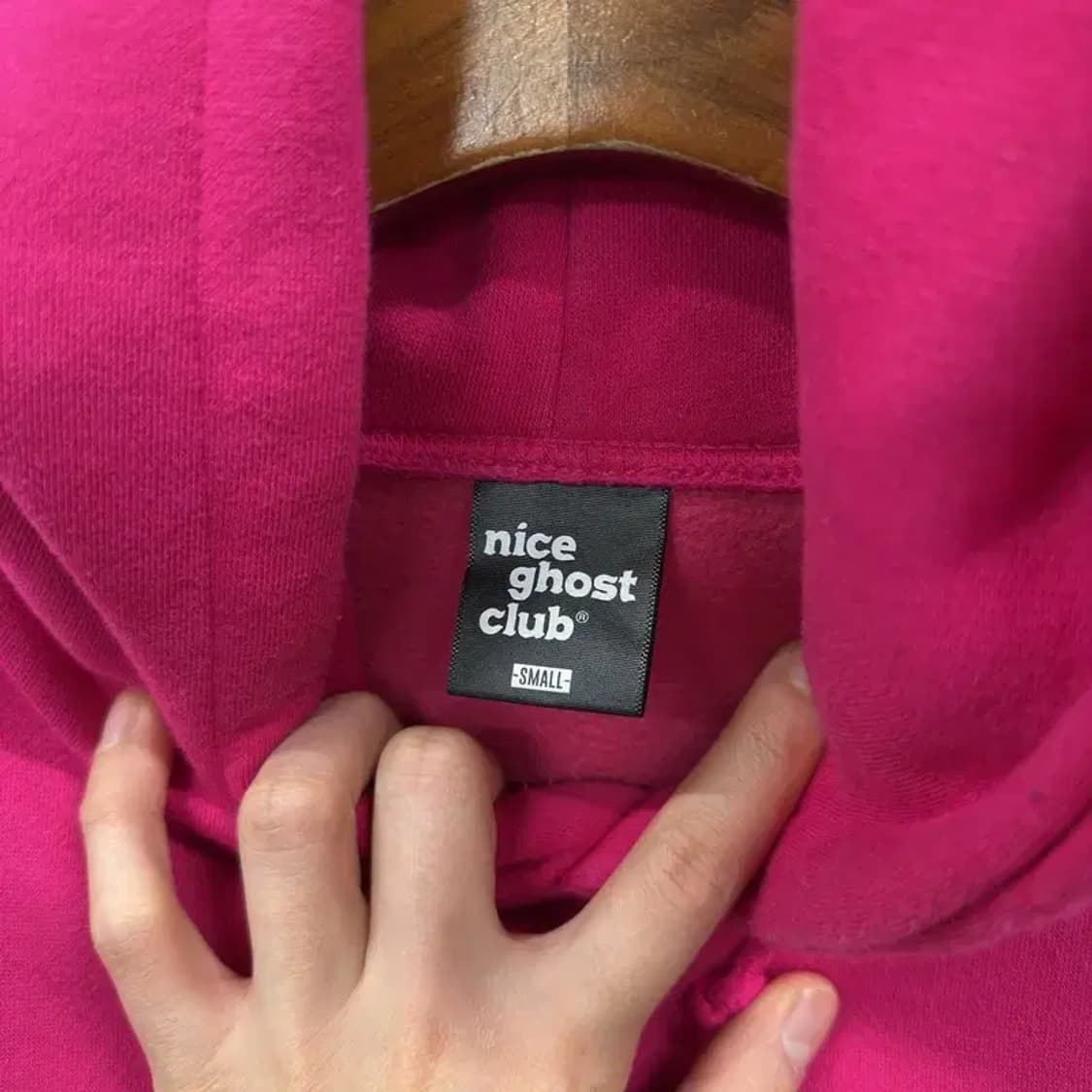 나이스고스트클럽 스트릿 프린팅 오버핏 기모 후드티 S A02549 상품이미지3