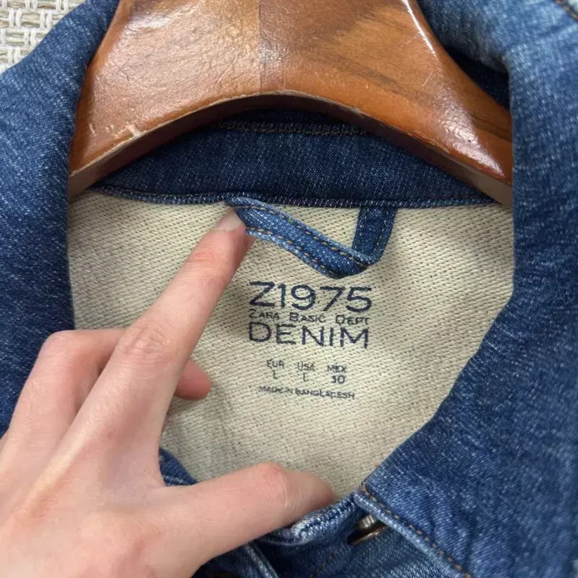 자라 ZARA 빈티지워싱 데님 청자켓 L A02546 상품이미지3