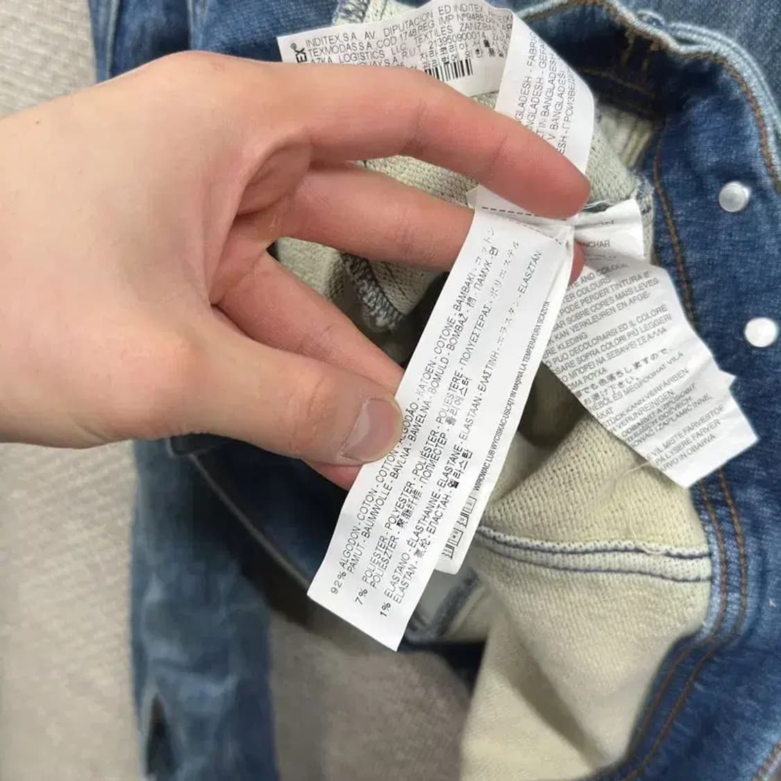 자라 ZARA 빈티지워싱 데님 청자켓 L A02546 상품이미지4