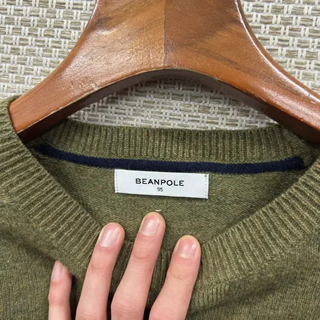 빈폴 캐주얼 자수로고 울 니트 스웨터 95 A02632 상품이미지3