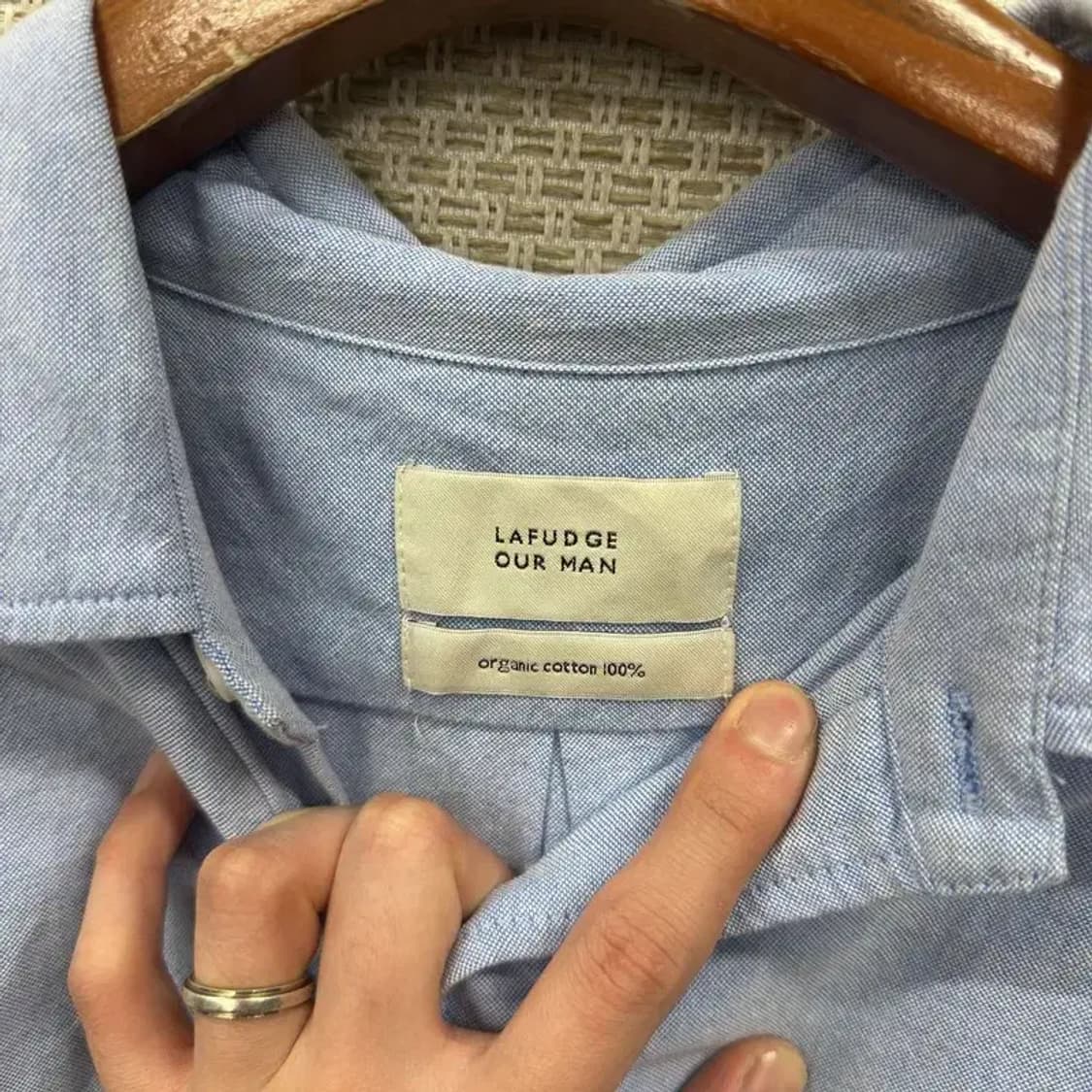 라퍼지스토어 캐주얼 오버핏 소라색 긴팔 셔츠 S A02712 상품이미지3