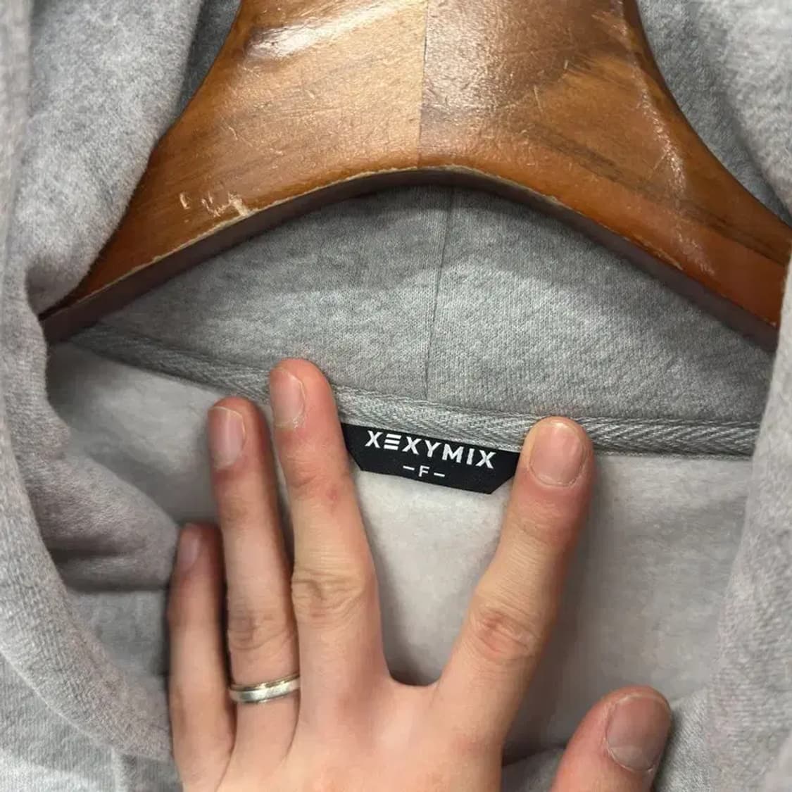 젝시믹스 캐주얼 소매로고 기모 후드집업 F A02771 상품이미지3