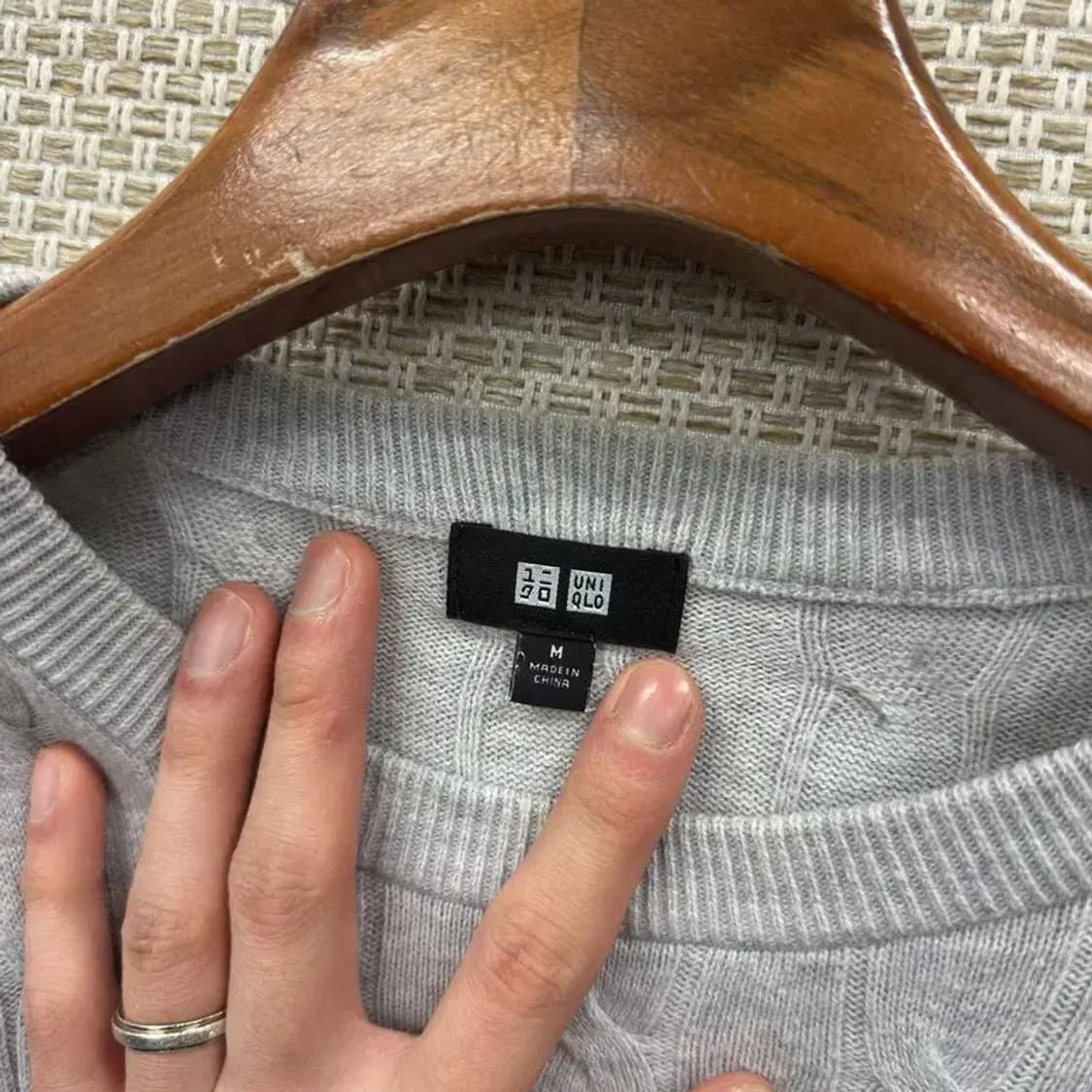 유니클로 캐주얼 꽈배기 캐시미어 니트 스웨터 M A02784 상품이미지3