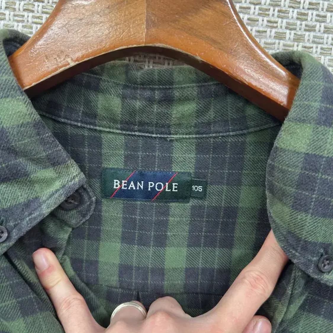 빈폴 캐주얼 자수로고 체크 긴팔 셔츠 105 A02789 상품이미지3