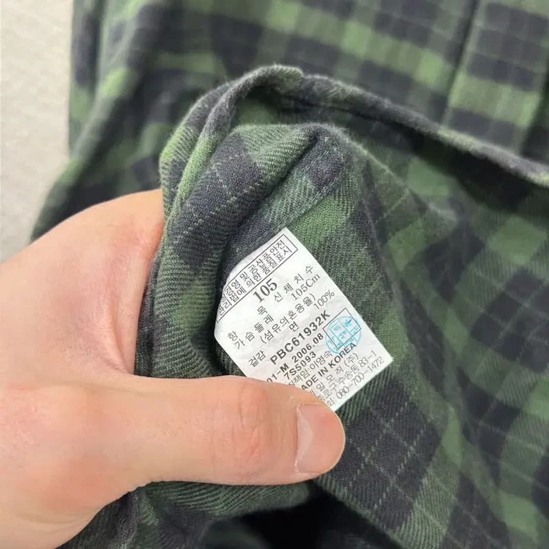 빈폴 캐주얼 자수로고 체크 긴팔 셔츠 105 A02789 상품이미지4