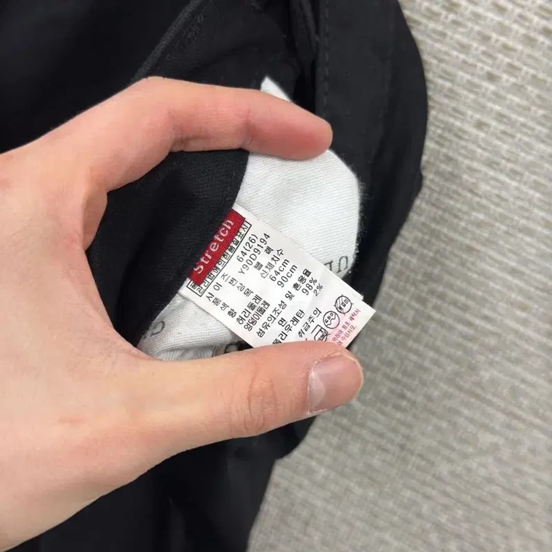 게스 로고 블랙진 스판 데님 흑청바지 26인치 A02802 상품이미지5