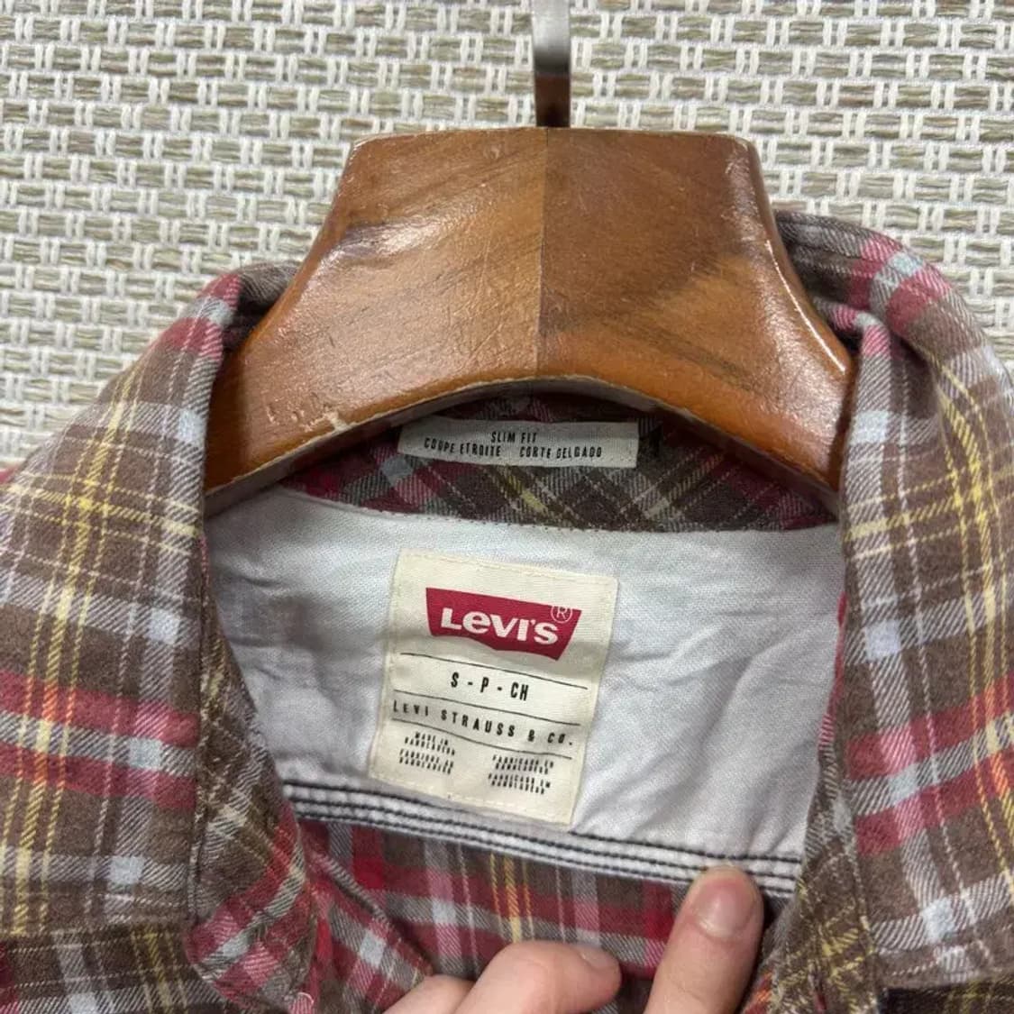 리바이스 올드스쿨 슬림핏 체크 긴팔 셔츠 S A02865 상품이미지3