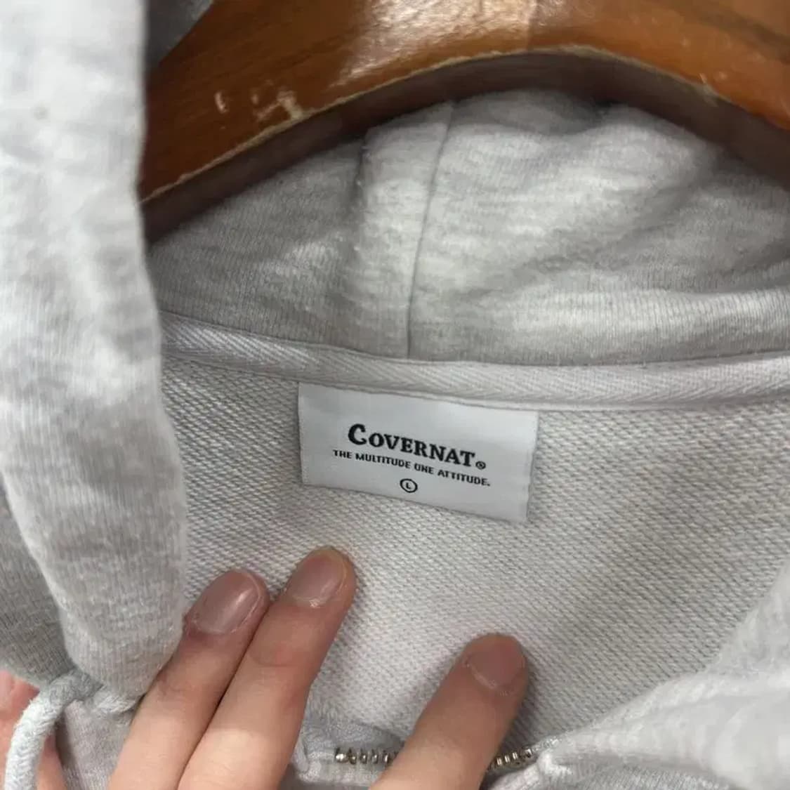 커버낫 캐주얼 자수로고 후드집업 L A02871 상품이미지3