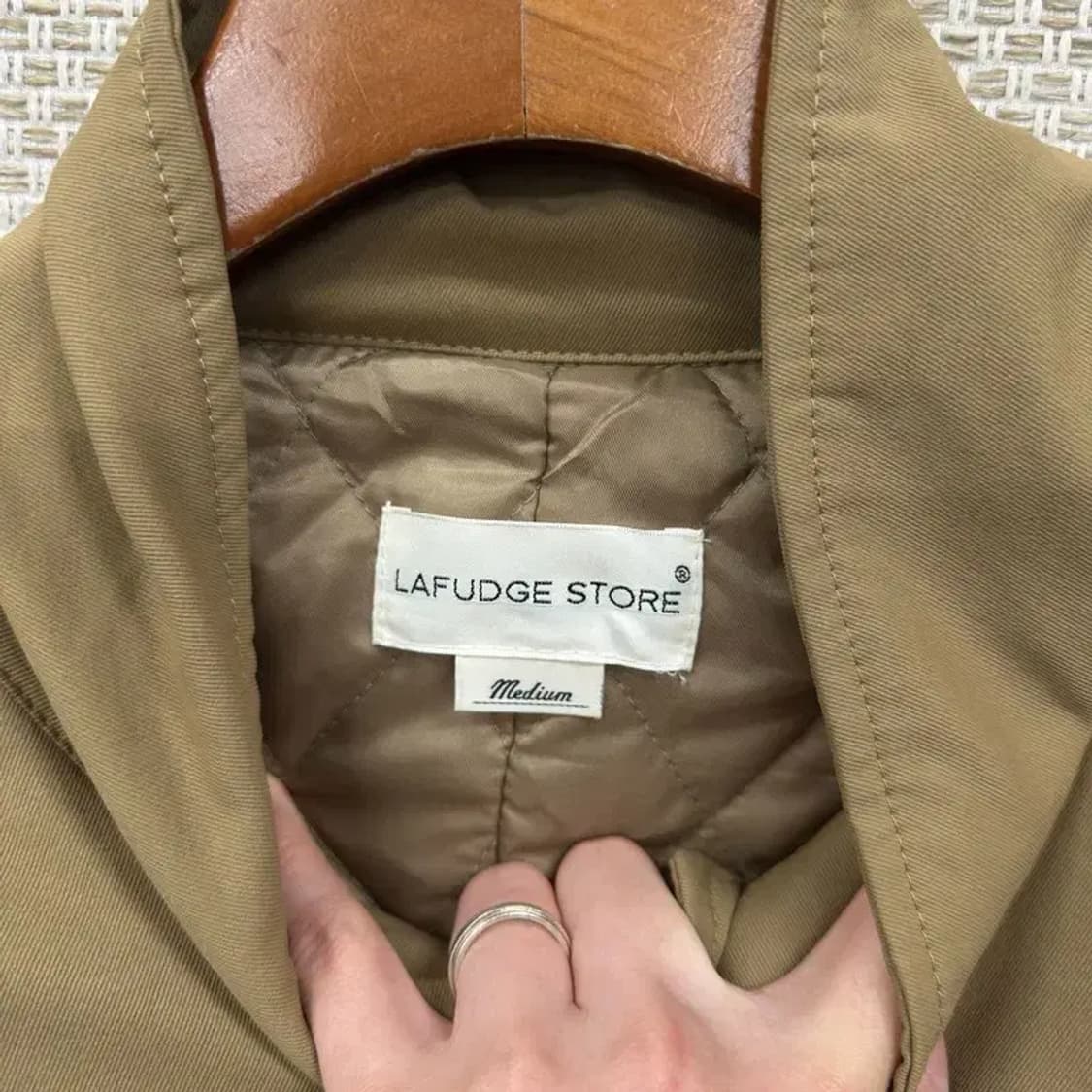 라퍼지스토어 캐주얼 버튼 누빔 롱 트렌치 코트 자켓 M A02925 상품이미지3