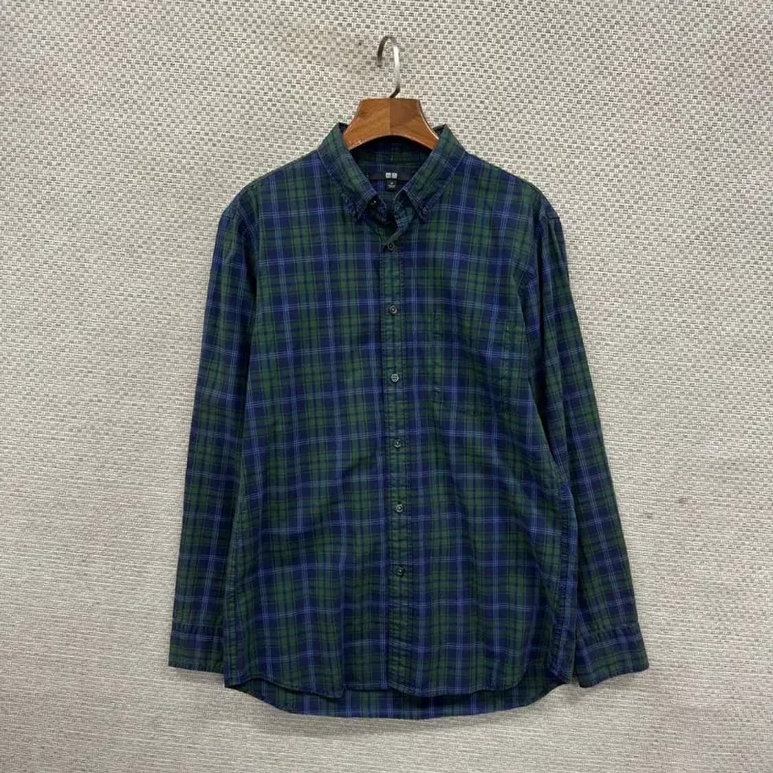 유니클로 캐주얼 긴팔 체크 셔츠 M A02948 상품이미지1