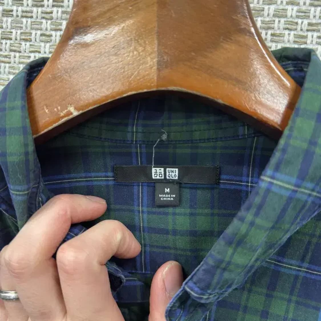 유니클로 캐주얼 긴팔 체크 셔츠 M A02948 상품이미지3