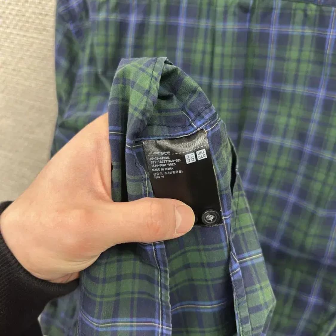 유니클로 캐주얼 긴팔 체크 셔츠 M A02948 상품이미지4