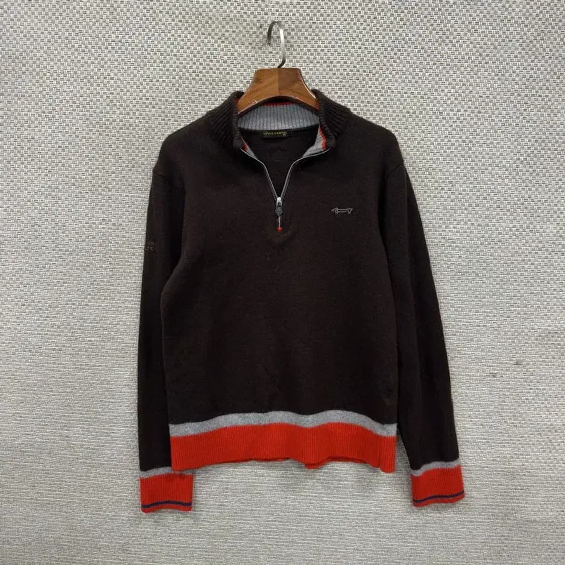 루이까스텔 골프 자수로고 반집업 울 니트 스웨터 105 A02950 상품이미지1