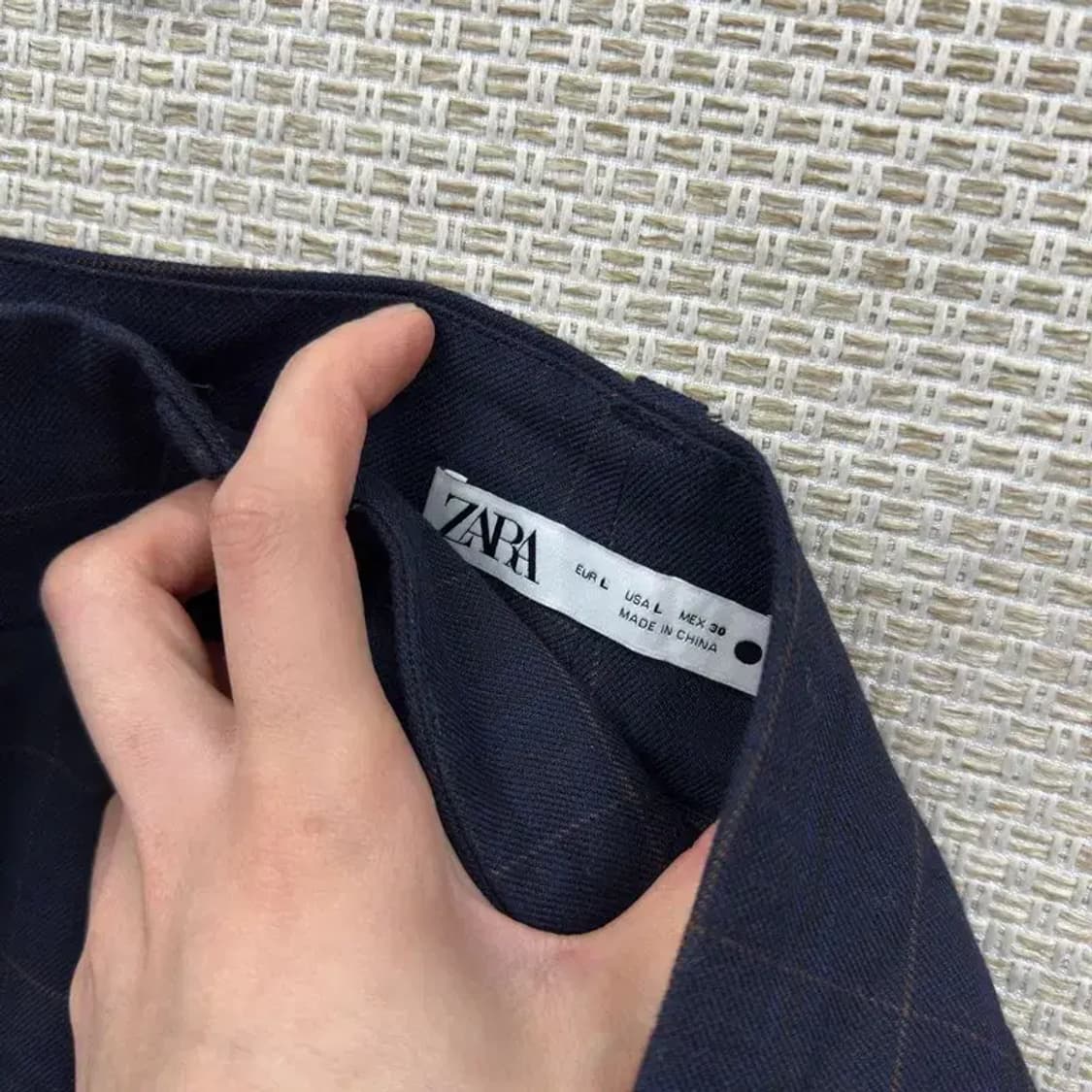 자라 ZARA 캐주얼 체크 바지 L A03034 상품이미지3