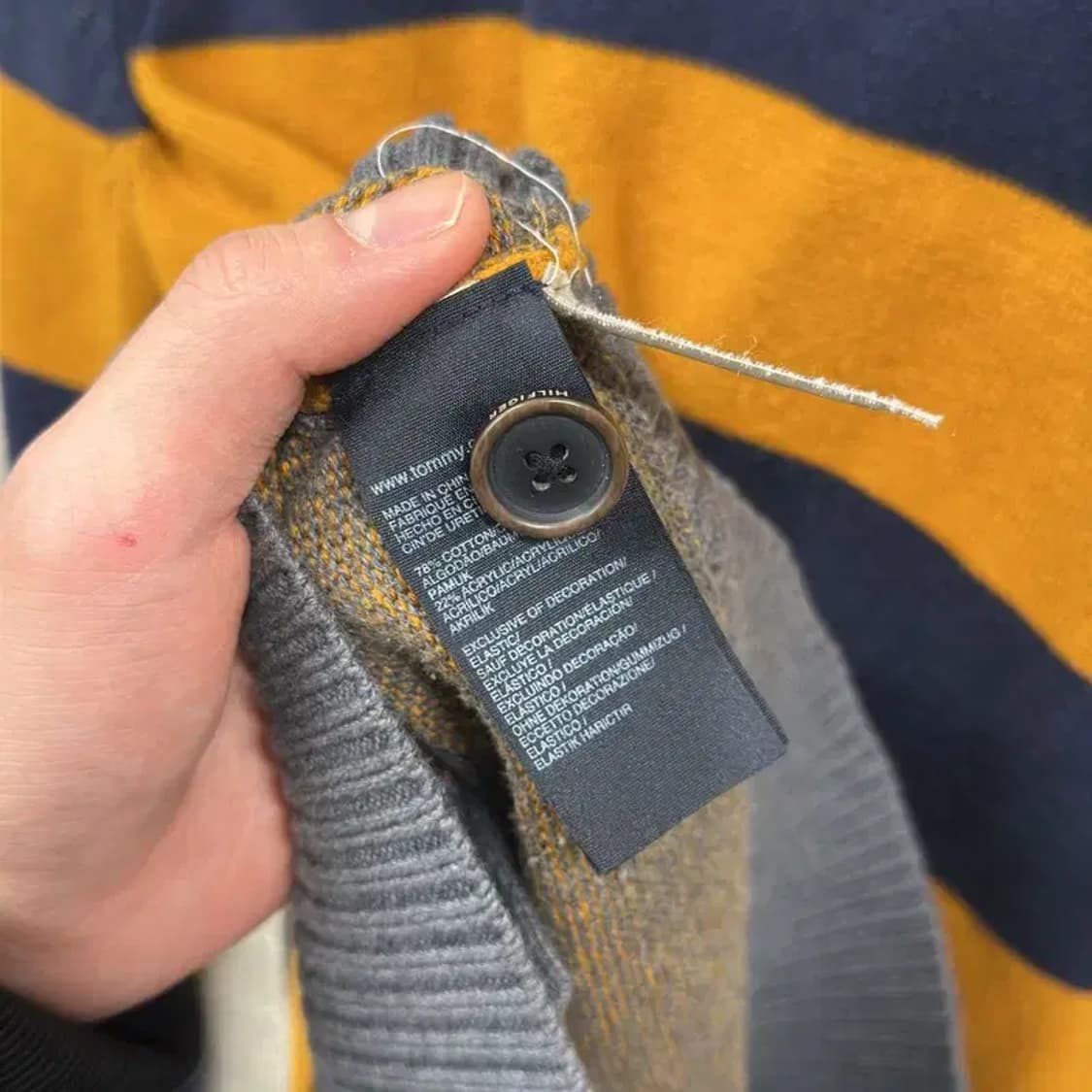 타미힐피거 캐주얼 자수로고 단가라 니트 가디건 M A03088 상품이미지4