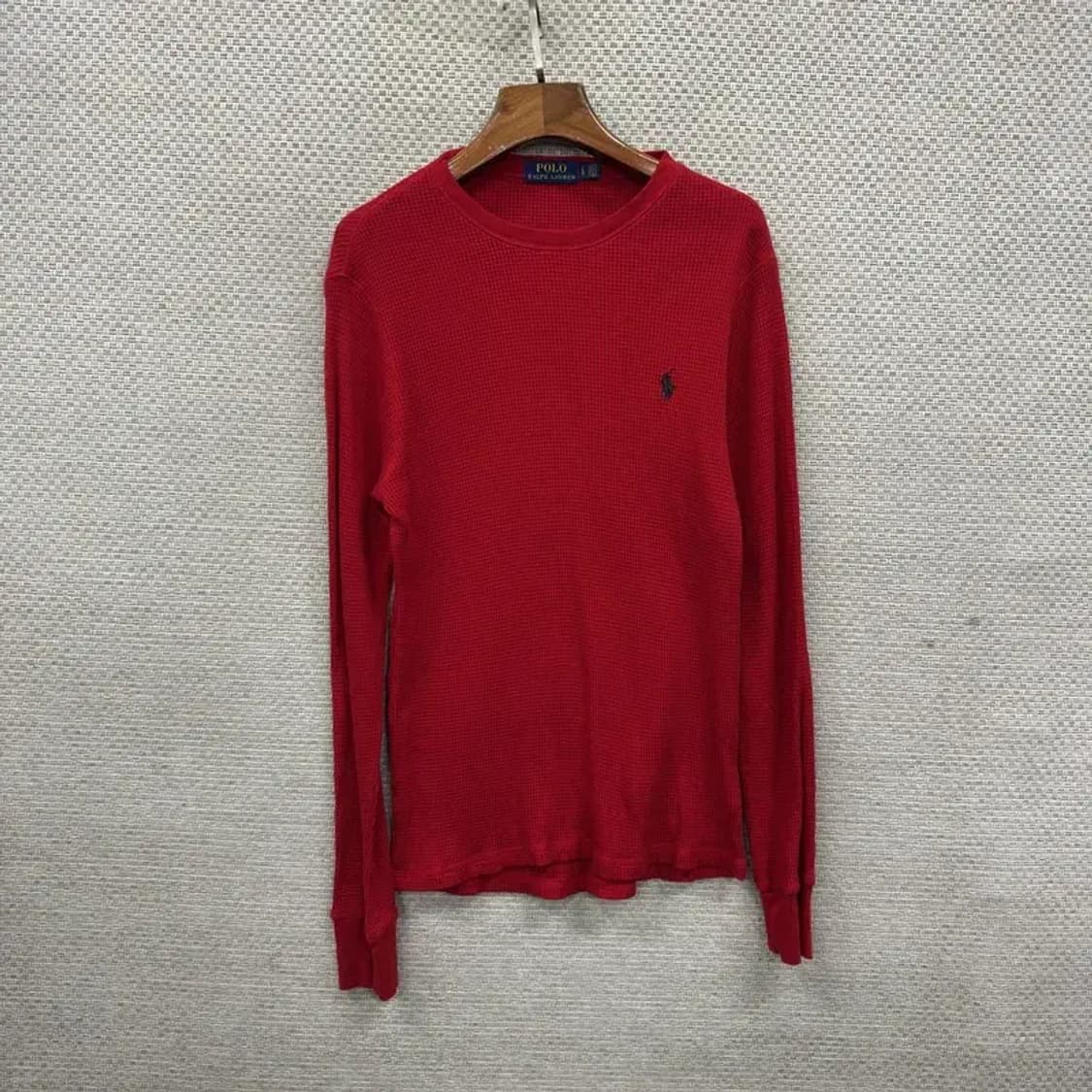 폴로 랄프로렌 캐주얼 자수로고 와플 롱슬리브 긴팔티 L A03095 상품이미지1