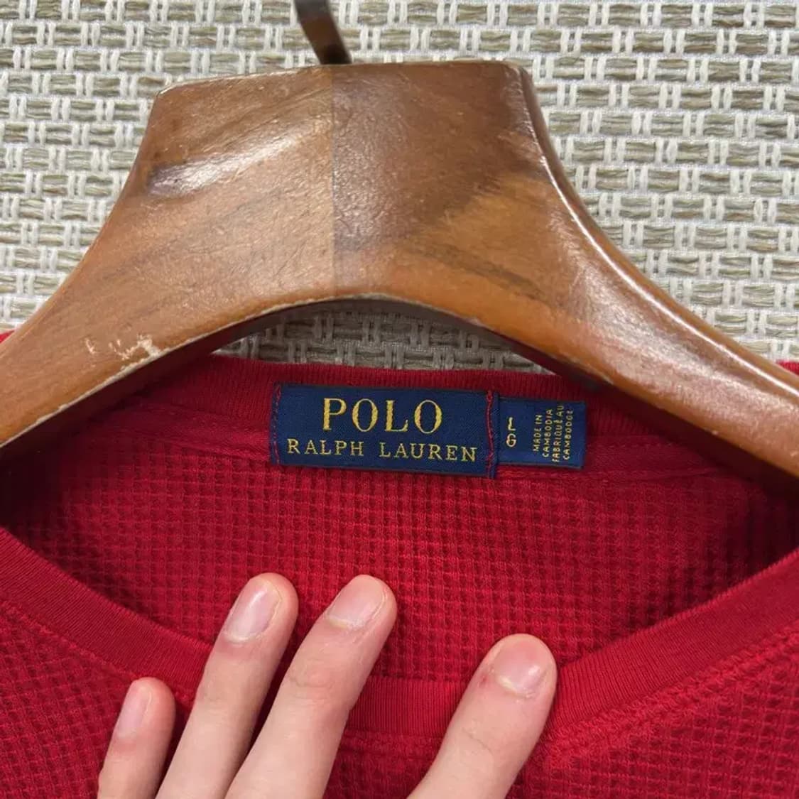 폴로 랄프로렌 캐주얼 자수로고 와플 롱슬리브 긴팔티 L A03095 상품이미지3