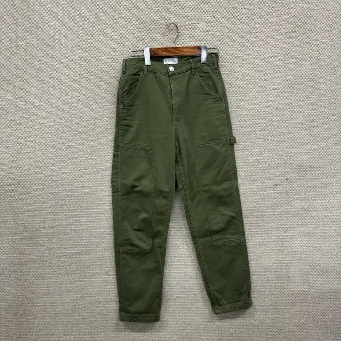 자라 ZARA 캐주얼 카펜터 그린 데님 바지 26인치 A03117 상품이미지1