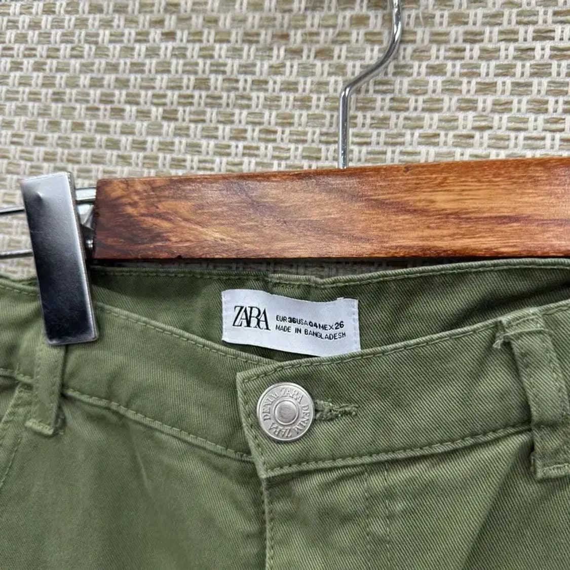자라 ZARA 캐주얼 카펜터 그린 데님 바지 26인치 A03117 상품이미지3
