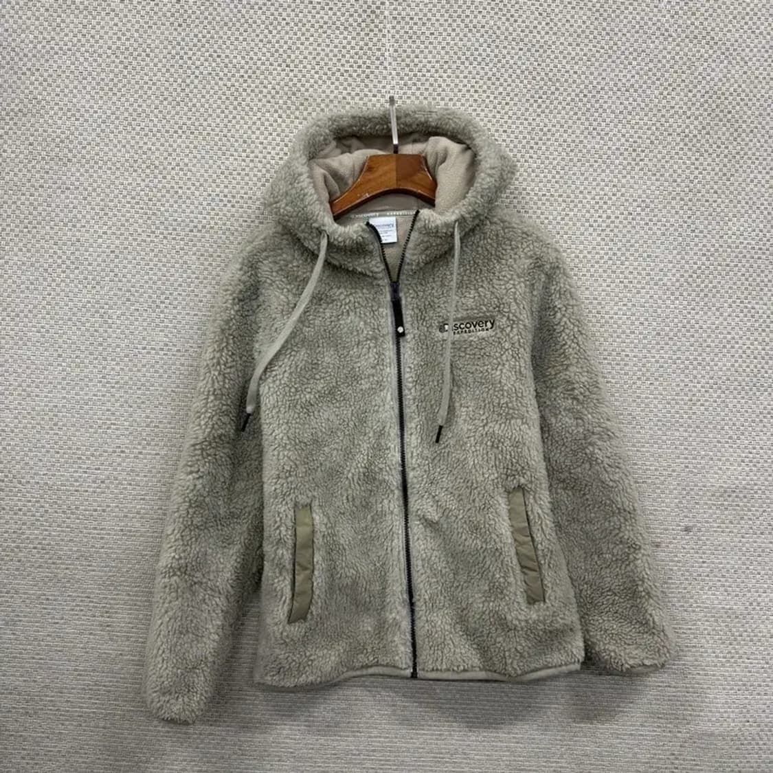 디스커버리 자수로고 양털 플리스 후리스 후드집업 90 A03105 상품이미지1