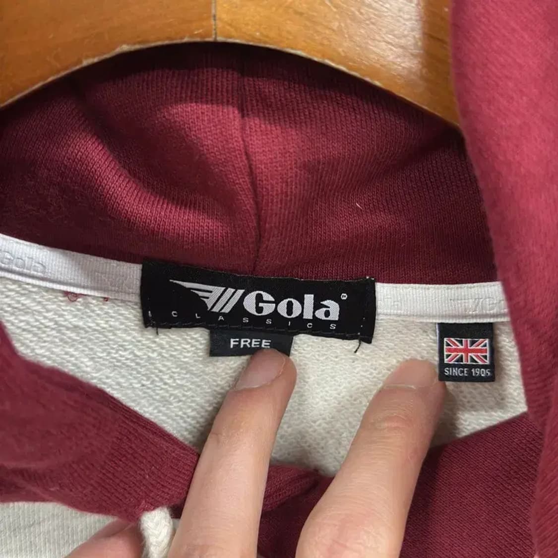 골라 캐주얼 자수로고 크롭 후드티 F A03172 상품이미지3