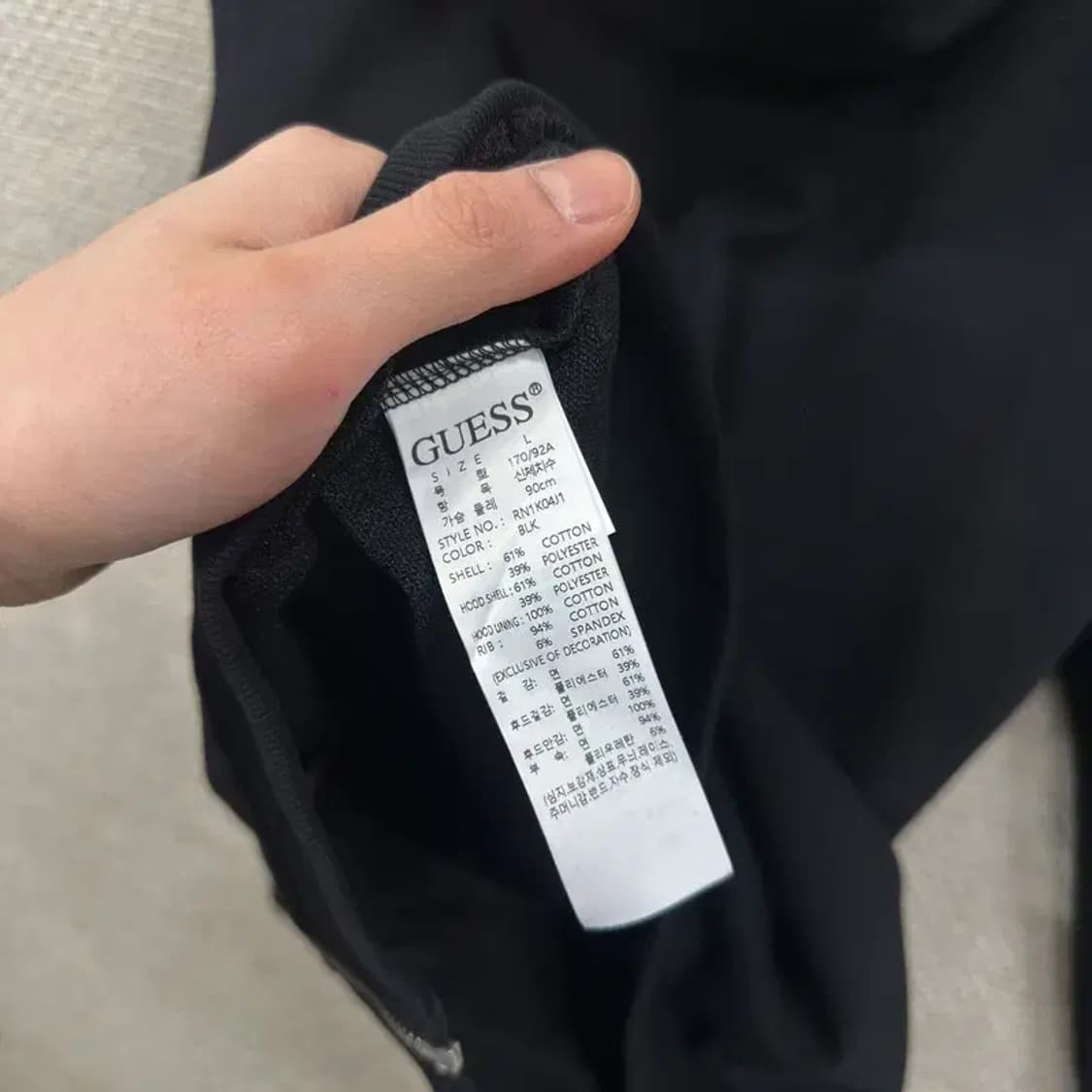 게스 캐주얼 화이트로고 후드집업 L A03179 상품이미지4